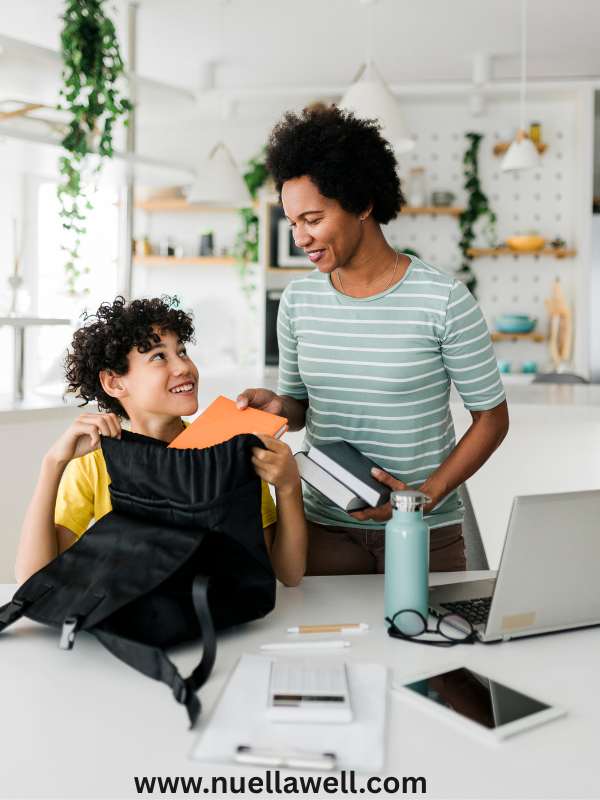 Mom-preparing-her-child-for-the-new-school-year-in-back-to-school-survival-guide-for-busy-moms