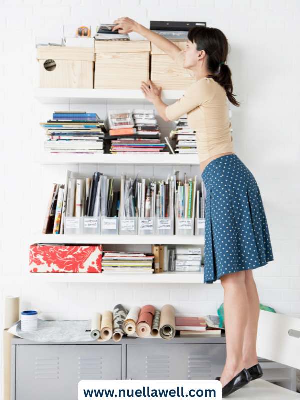 Busy-mom-organizing-school-papers-and-family-schedules-before-back-to-school