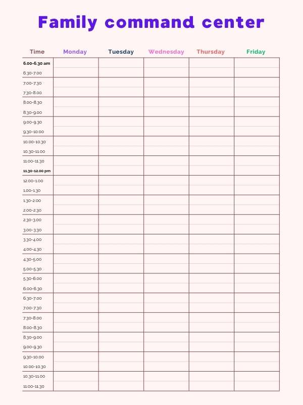 Printable-family-command-center-for-planning-scheduling-and-organizing-activities-in-back-to-school-organization-tips-for-busy-moms