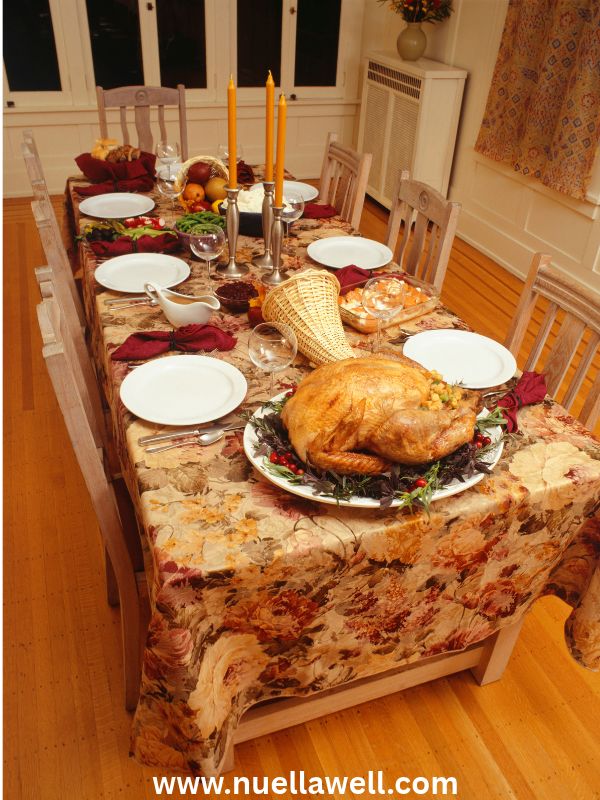 Simple-Thanksgiving-dining-table-prepared-for-a-family-meal